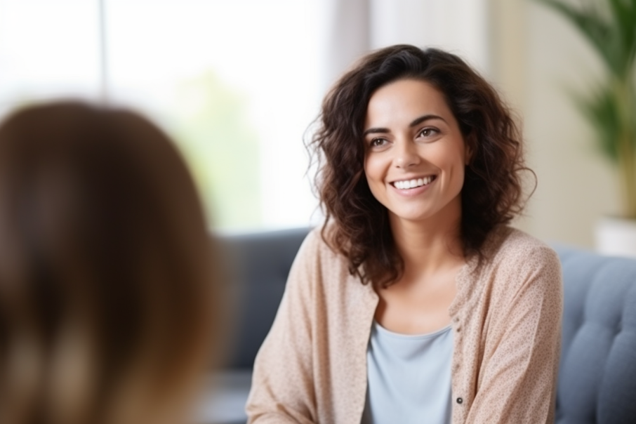 female therapist smiling